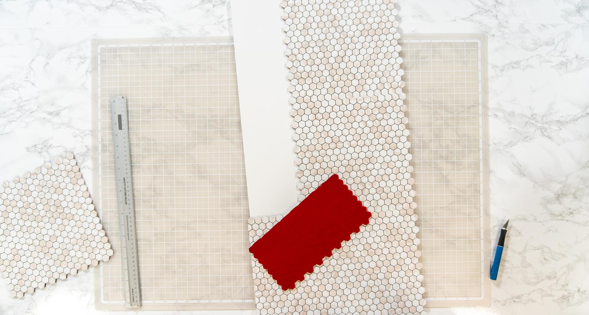 Pattern swatches pinned on board